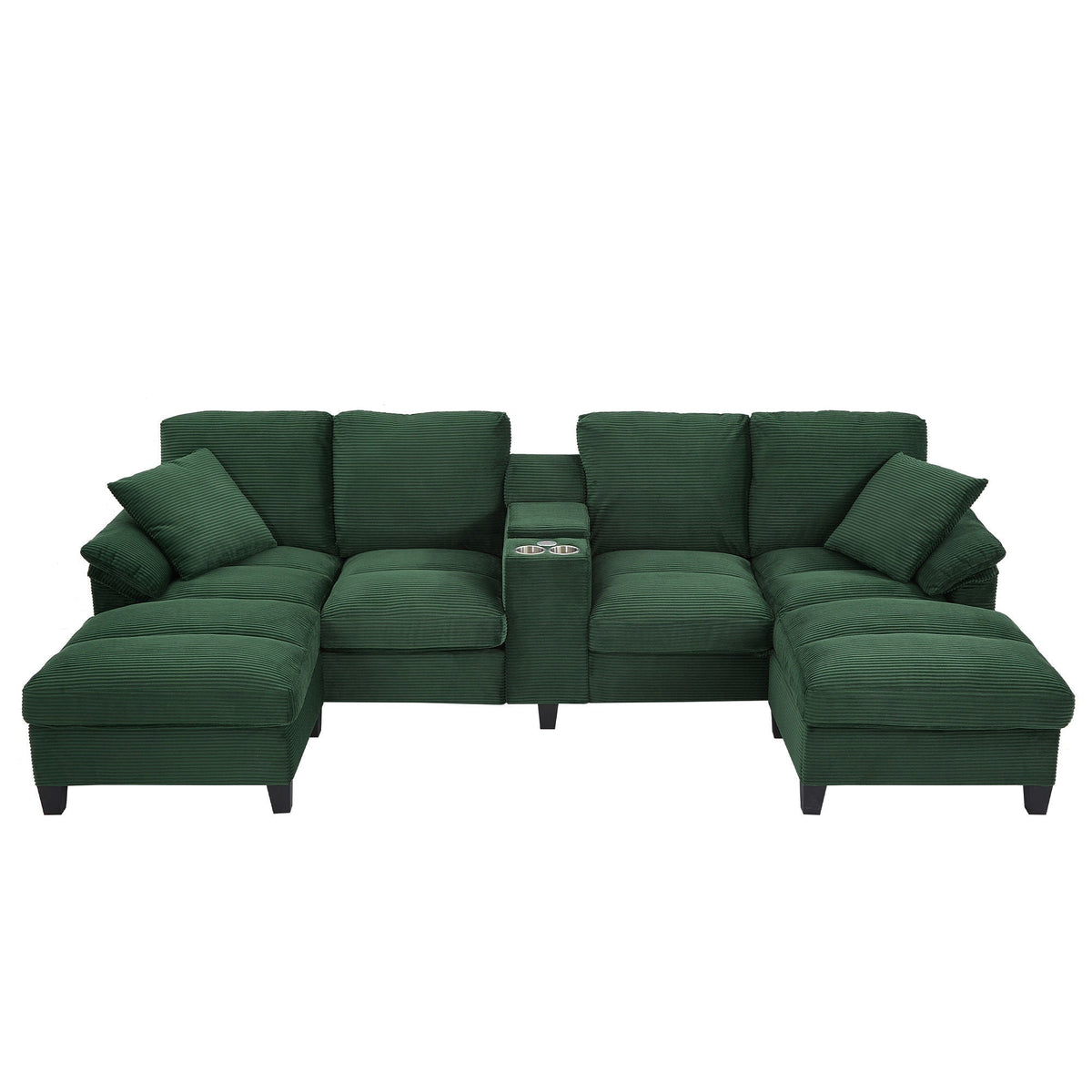 Modern U-Shaped Sectional Sofa with Storage Ottomans - Choice of Color