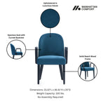 Upholstered Armchair with Solid Beech Wood Frame - Blue or Gray