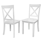 5-Piece Solid Wood Dining Set — White or Dark Gray