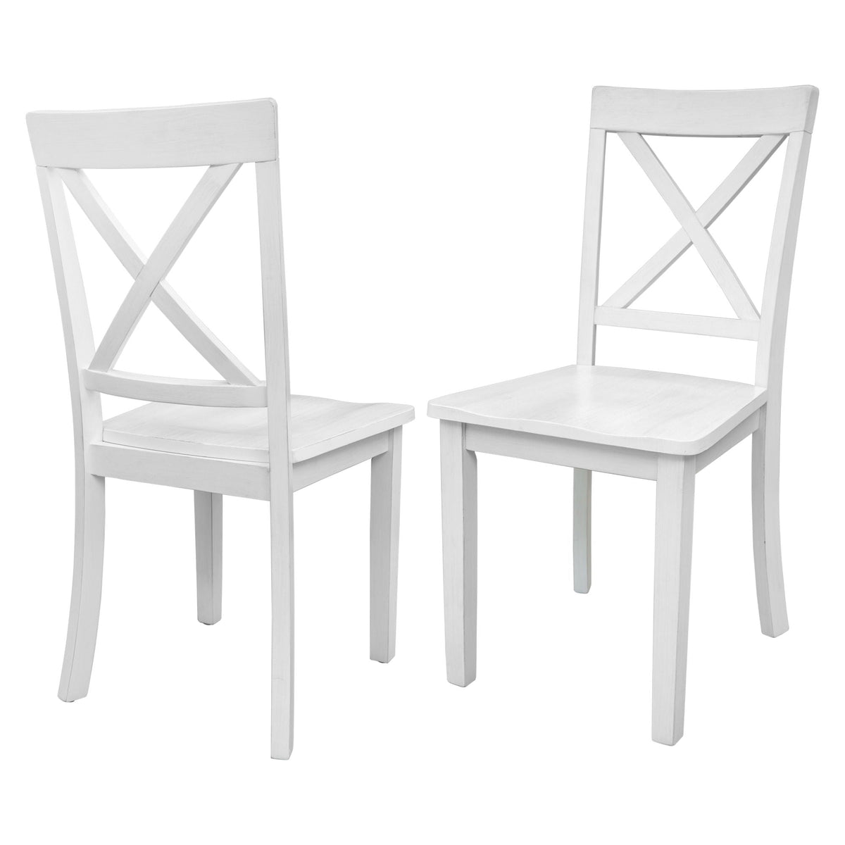 5-Piece Solid Wood Dining Set — White or Dark Gray