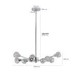 28" Modern Crystal Chandelier with 9 Lights - Chrome