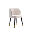 Modern Dining Chair with Solid Wood Frame and Wave Stitching - Multiple Colors