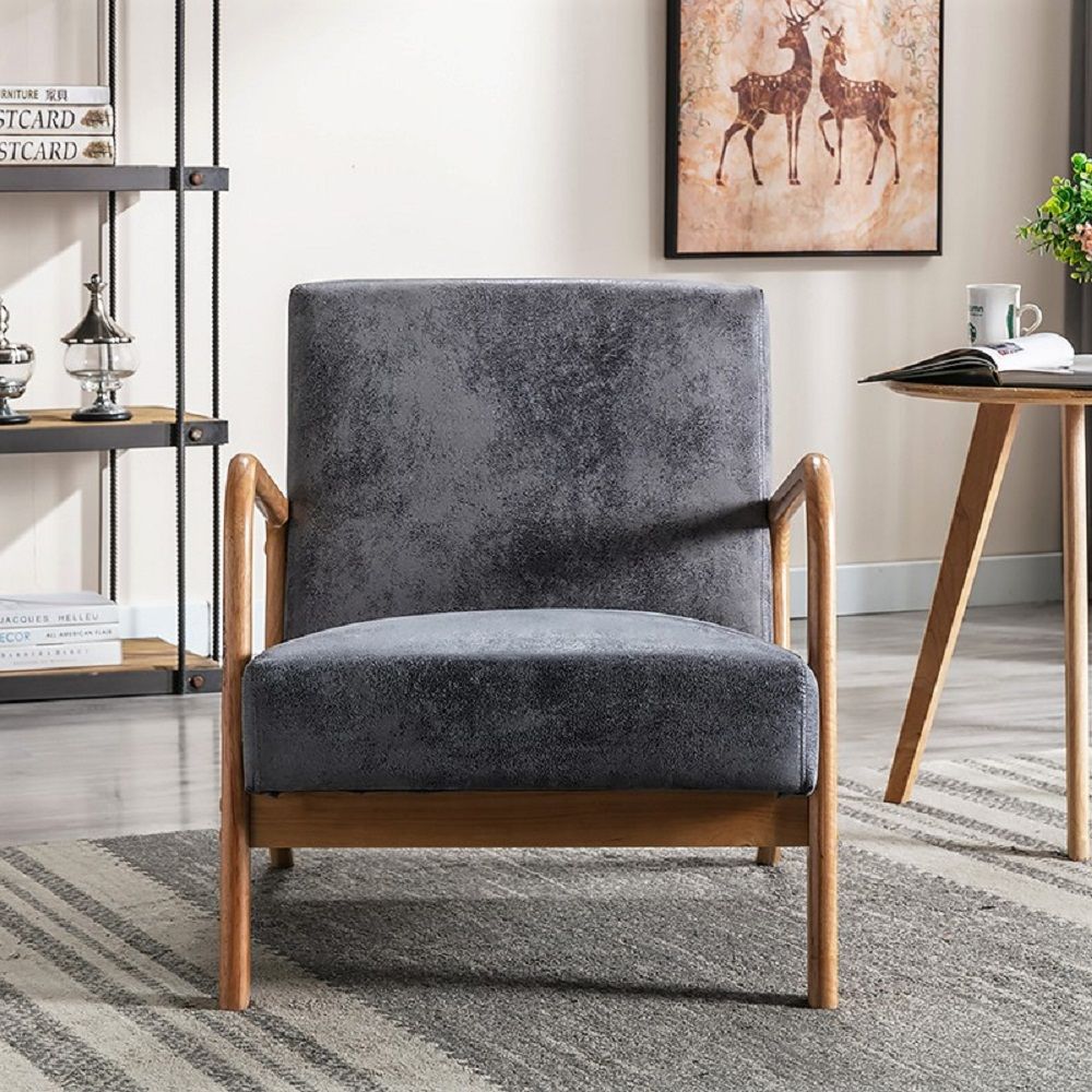 Mid-Century Modern Accent Chair with Cushioning - Multiple Colors