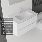 30 Inch Floating Bathroom Vanity with Soft-Close Drawer and Ceramic Sink - Multiple Colors