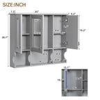 Wall Mounted Bathroom Medicine Cabinet With Mirror & Open Shelves