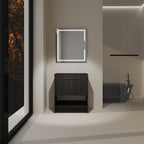 Modern Freestanding Bathroom Vanity with 2 Doors - Light or Dark Brown