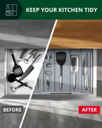 Royal Craft Wood Utensil Drawer Organizer — Gray, 5 Slots