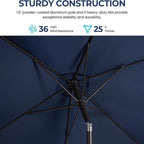 Rectangular Patio Umbrella with Crank Tilt - UV-Resistant Canopy
