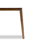 Mid-Century Modern Solid Wood Dining Table with Beveled Edges - Dark Brown or White