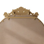 Full Body Arched Mirror with Vintage Carved Applique - Bronze or Pearl Silver