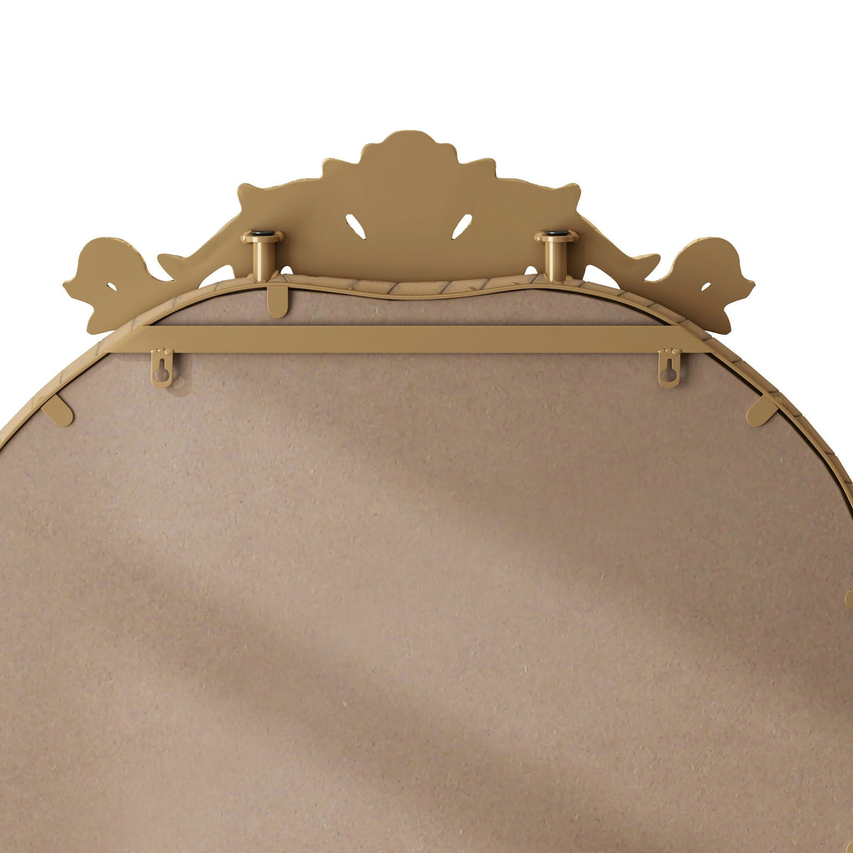 Full Body Arched Mirror with Vintage Carved Applique - Bronze or Pearl Silver