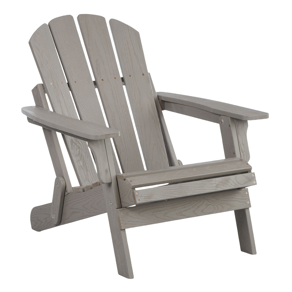 Oversize Outdoor Folding Adirondack Chair with Folding Design - Gray