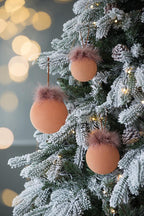 Glass Christmas Ball Ornaments with Hanging Loop - Light Brown