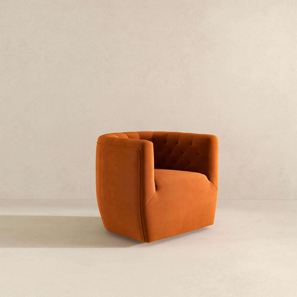 Ergonomic Design Swivel Chair with Tufted Accent - Multiple Colors