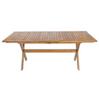 Acacia Wood Telescopic Outdoor Dining Table with Adjustable Length - Teak Finish