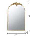 Gold Arched Wall Mirror with Metal Frame - Decorative Accent