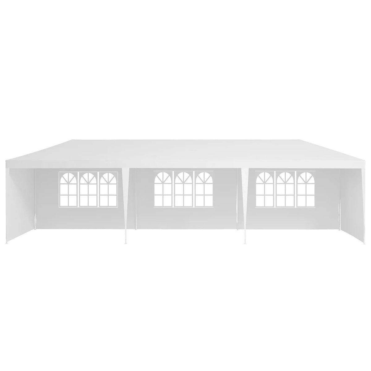 10x30' Outdoor Garden Gazebo Canopy with Removable Sidewalls - White