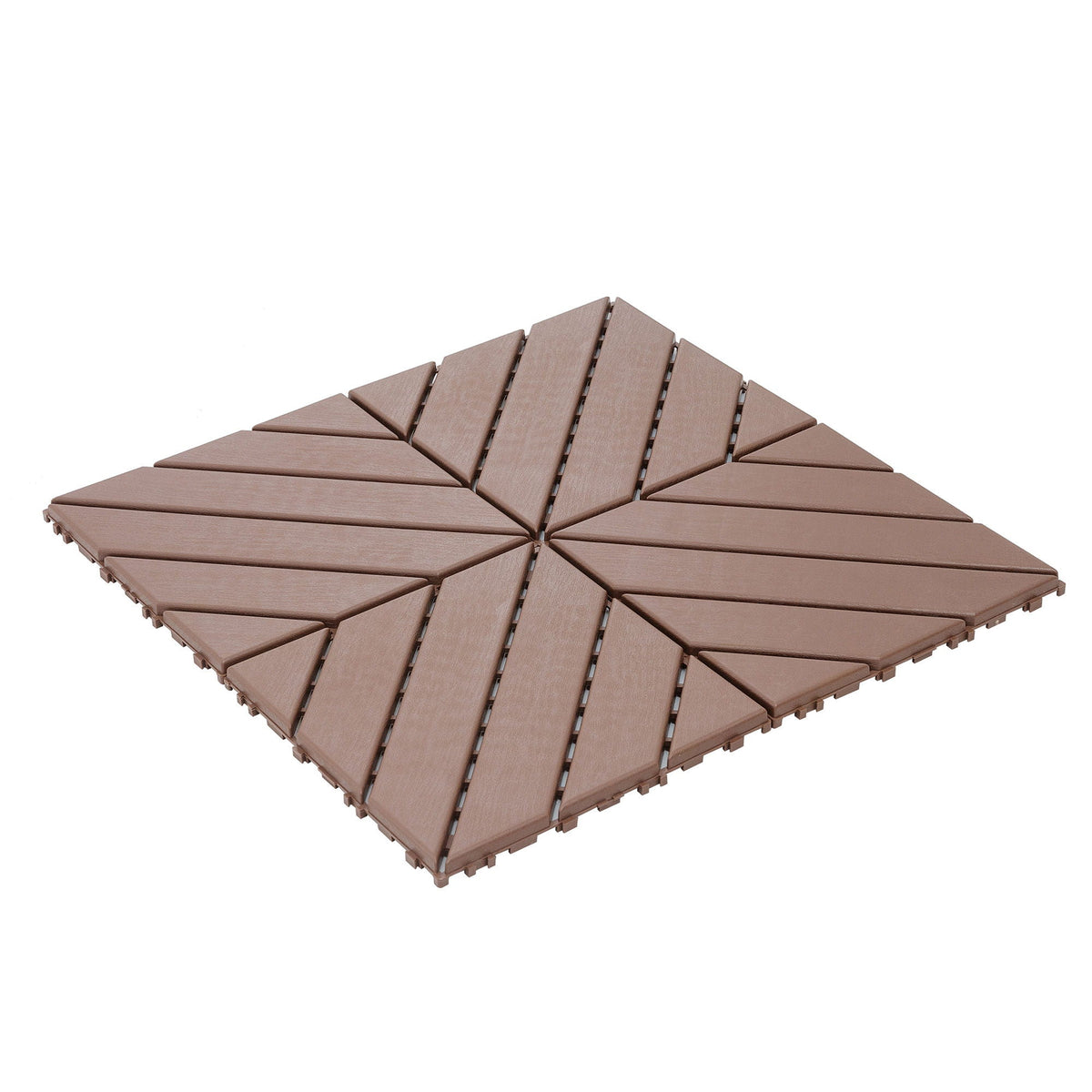 Durable Plastic Interlocking Deck Tiles with Waterproof Design - Dark Gray or Brown