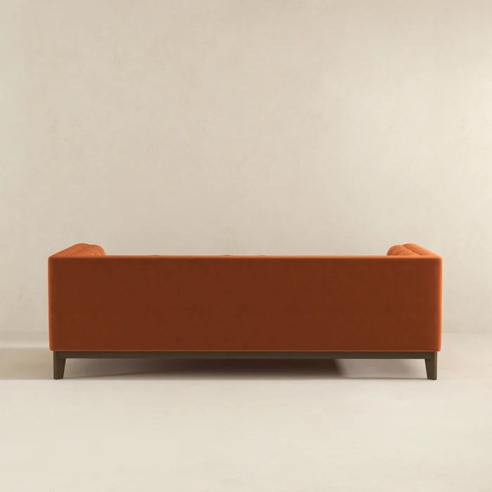 Mid Century Modern Sofa with Pet-Friendly Upholstery - White, Green, Orange