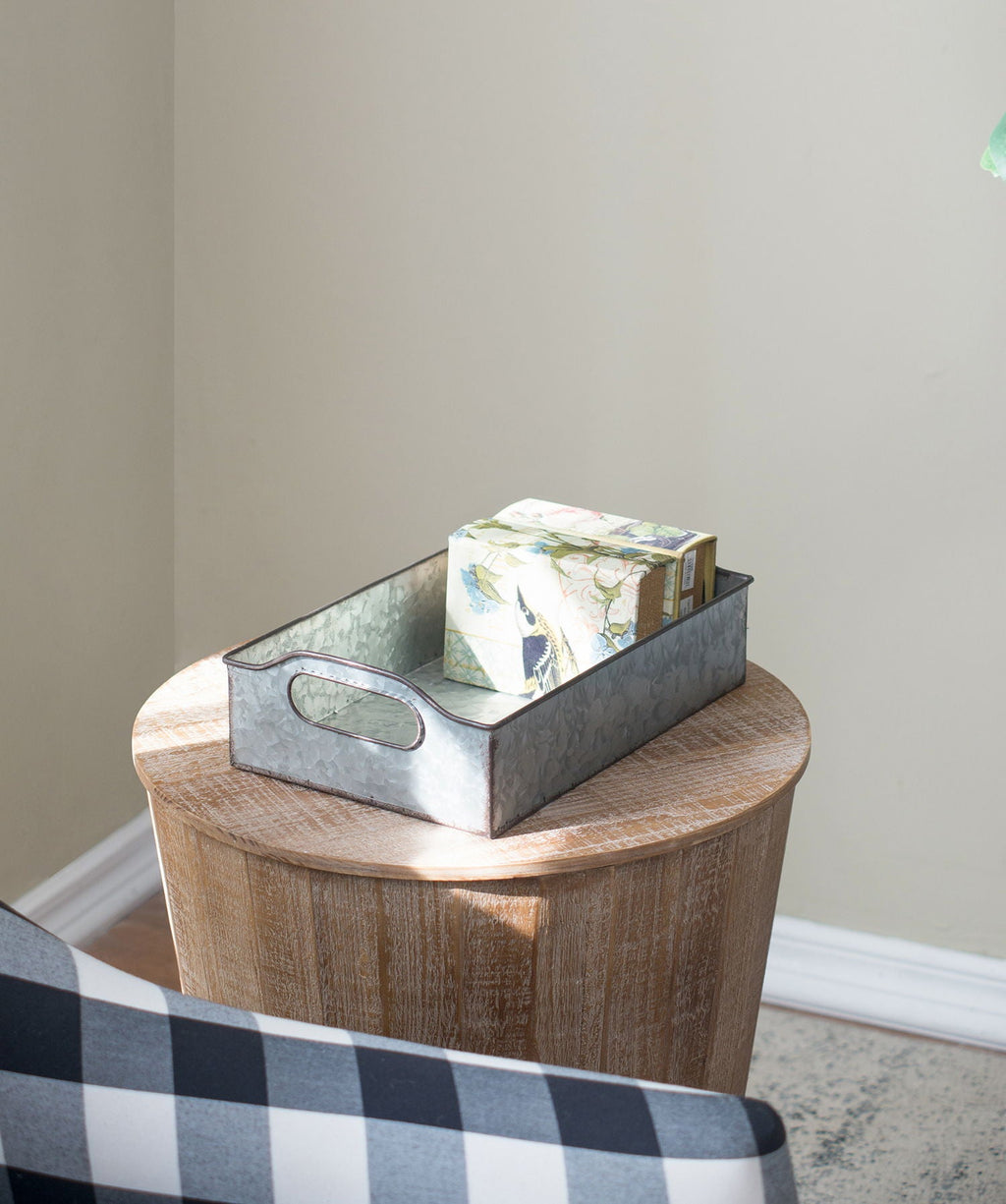Decorative Galvanized Nesting Trays with Rustic Design - Gray