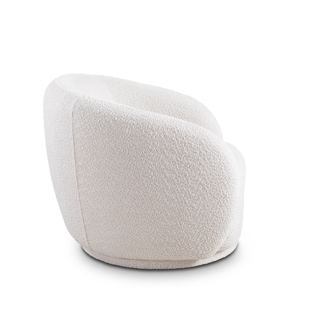 Luxury Modern Sofa Couch with Boucle Fabric - White/Beige