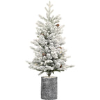 2FT Flocked Christmas Tree with Pot Base
