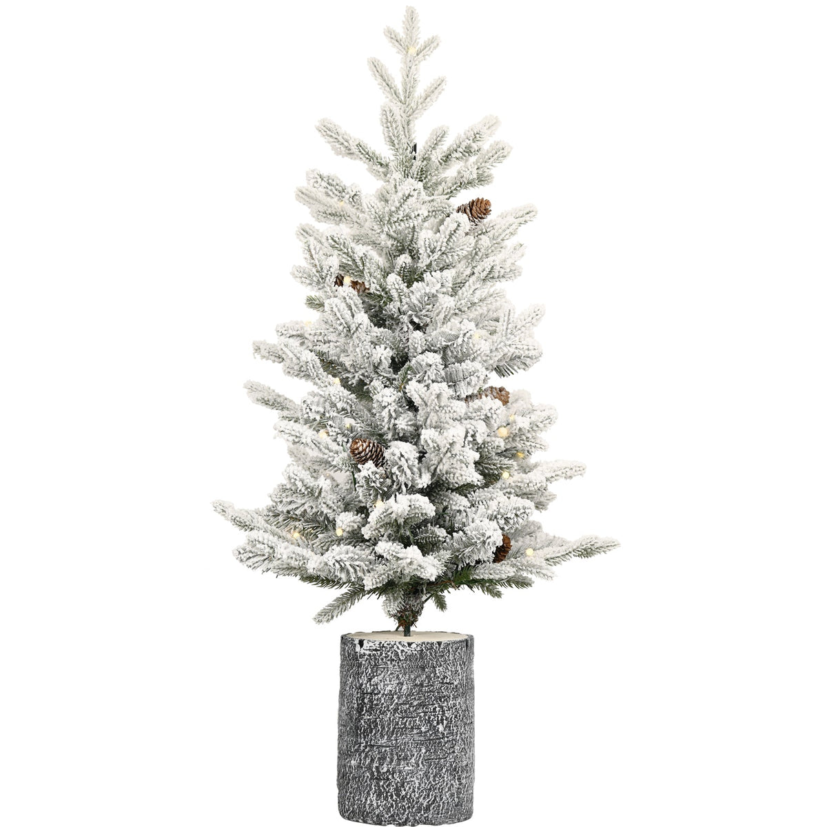 2FT Flocked Christmas Tree with Pot Base