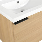 Modern Bathroom Vanity with Side Storage - Light Brown or White