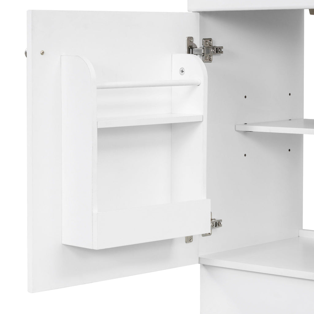 Bathroom Vanity with Sink and Adjustable Shelf - Multiple Colors