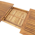 Expandable Acacia Wood Outdoor Dining Set with Rope Chairs - 7 Piece