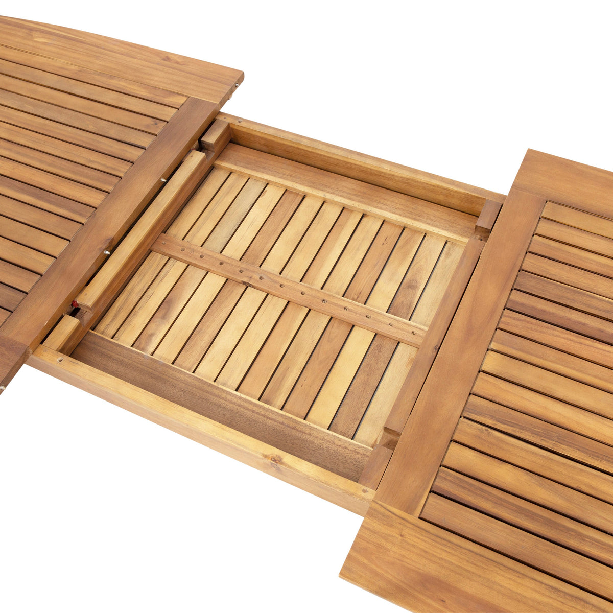 Expandable Acacia Wood Outdoor Dining Set with Rope Chairs - 7 Piece