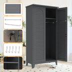 73'' Tall Metal Tool Storage Cabinet with Steel Construction - Gray