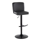 Contemporary Adjustable Barstool Set with Swivel and Rounded T Footrest - Black, White, Beige