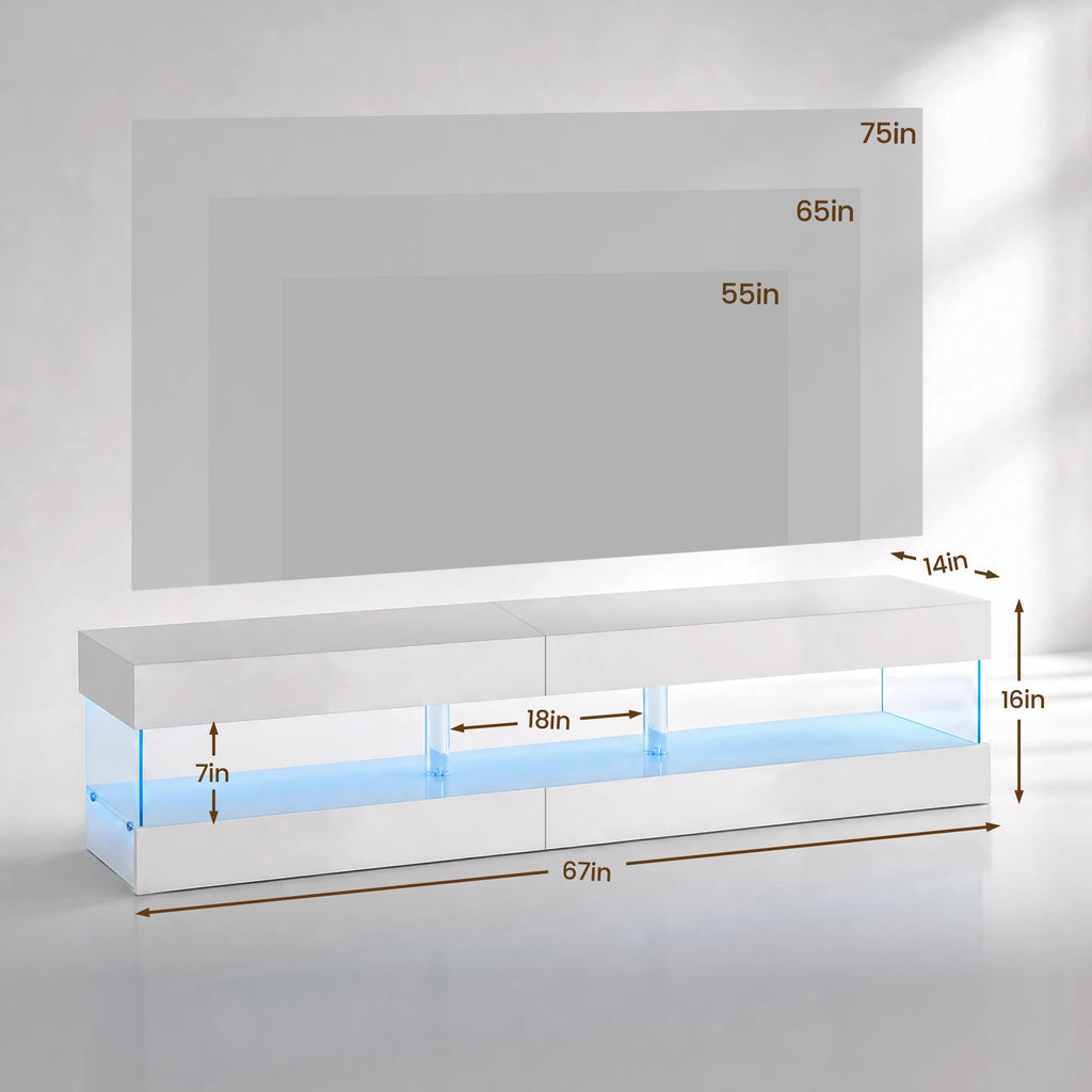 Modern TV Stand for 70 Inch TV with Ample Storage - Particle Board