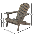 Malibu Adirondack Chair with Foldable Design - Gray