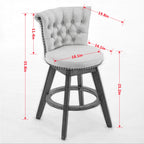 26" Counter Height Bar Stools with 360° Swivel - Gray
