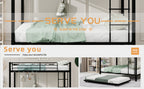 Iron Full-Size Bunk Bed with Safety Rails - Modern Minimalist Design