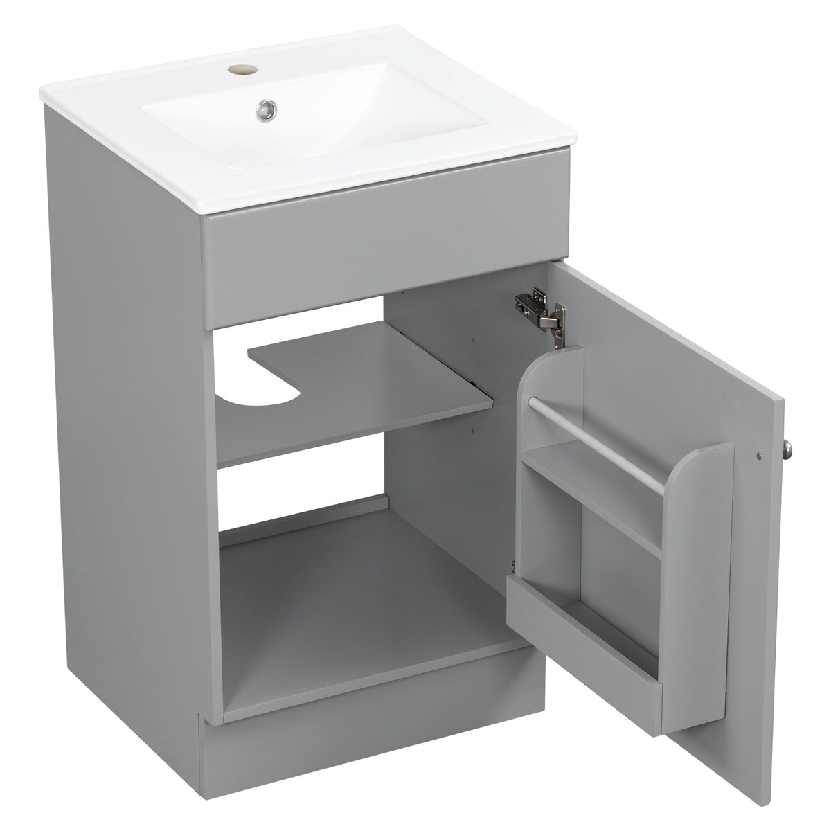 Bathroom Vanity with Sink and Adjustable Shelf - Multiple Colors