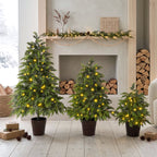 3-Piece Pre-Lit Christmas Tree Set