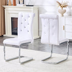 Elegant Design Upholstered Dining Chairs with Crystal Details - Multiple Colors