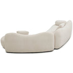 Modern Curved Modular 5 Seater Sofa with Plush Pillows - White or Beige