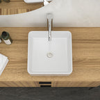 Modern Ceramic Vessel Bathroom Sink with Stain Resistance - White
