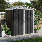 Metal Outdoor Storage Shed with Hinge Door - Grey