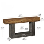 Console Table with 2 Tier Storage and U-Shaped Base - Light Brown or Dark Brown