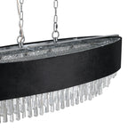 39" Modern Crystal Chandelier with Black Velvet Shade