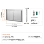 Stainless Steel BBQ Access Door with Ergonomic Handles - Silver