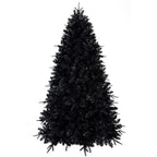 6-Foot Pre-Lit Black Christmas Tree with 350 LED Lights - Black
