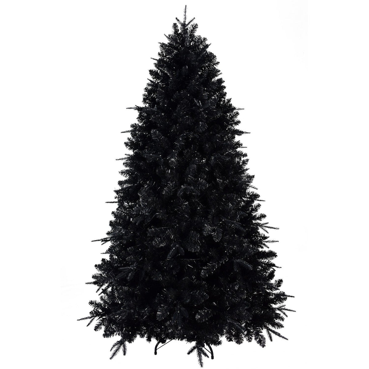 6-Foot Pre-Lit Black Christmas Tree with 350 LED Lights - Black