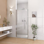 Semi-Frameless Pivot Shower Door with Magnetic Soft-Close - Chrome