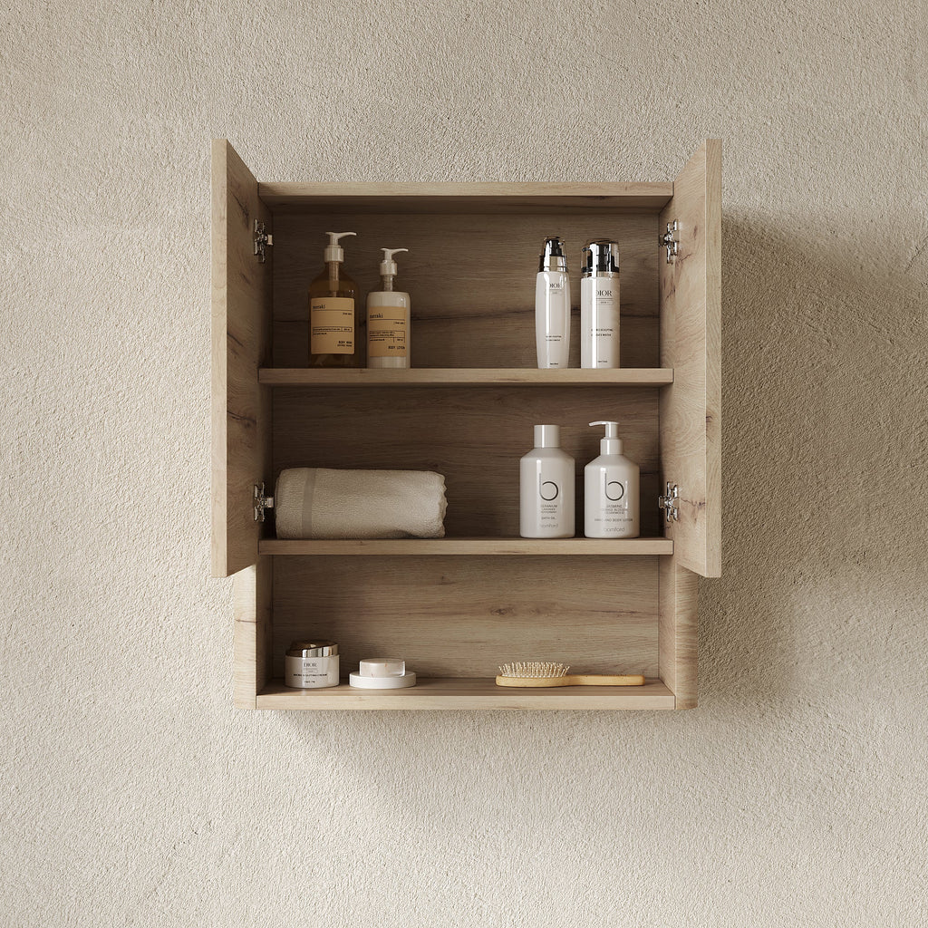 ZUNO 26" Wall-Mounted Bathroom Cabinet with Soft-Close Doors - Plywood